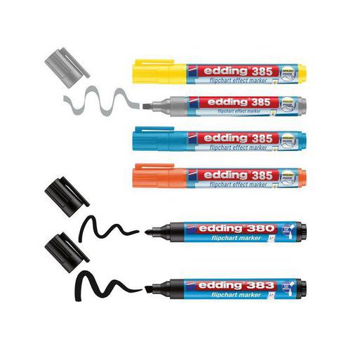 Set mit 6 Markern für Flipcharts, e-385 e-380 e-383 - edding