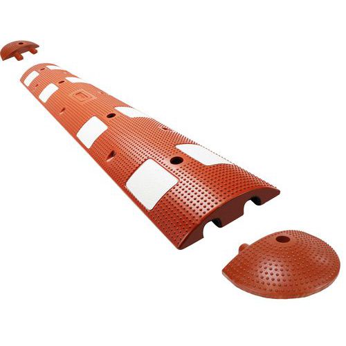 Bremsschwelle mit Endstück - Rot/Weiß - 20 t - 20 km/h - Manutan Expert