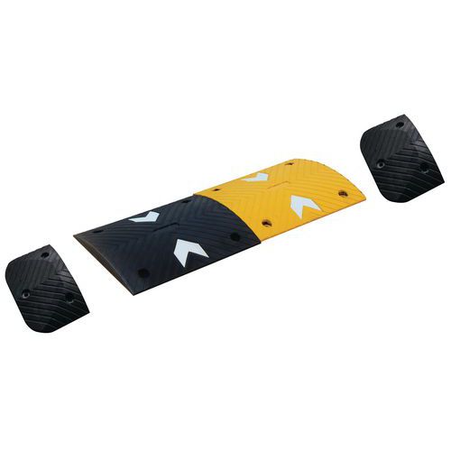 Bremsschwelle mit Endstück - Schwarz/Gelb - 20 t - 10 km/h - Manutan Expert