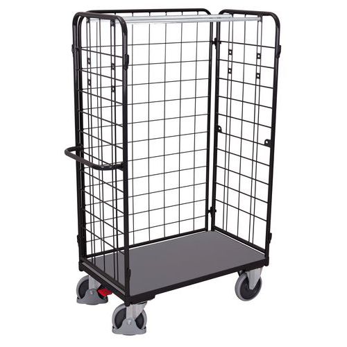 Roll conteneur avec base bois - 3 cotés - Capacité 500 kg