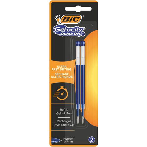 BIC Stift Gel-ocity Quick Dry Nachfüllpackung, Gelstift, mittlere Spitze