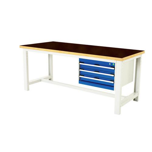 Arbeitstisch Cubio mit 3 Schubfächern - Breite 200 cm - Arphenol