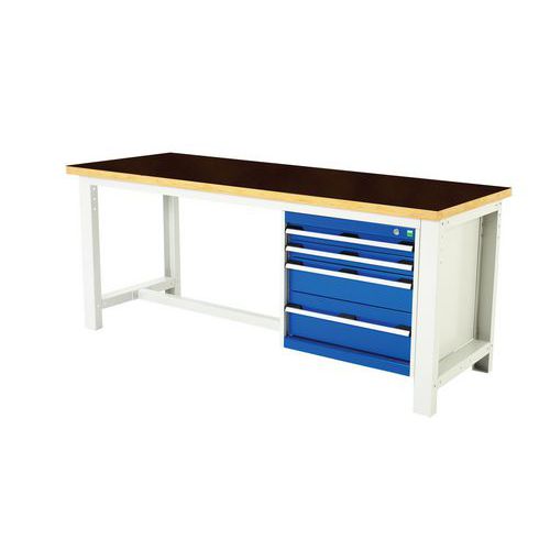 Arbeitstisch Cubio mit 4 Schubfächern - Breite 200 cm - Arphenol