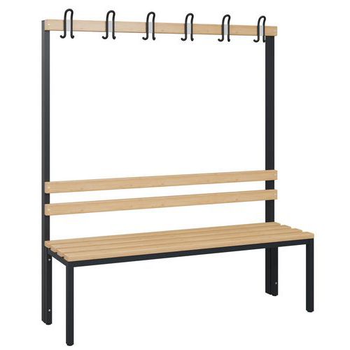 Holzbank - 4 bis 8 Haken - einseitig - CP