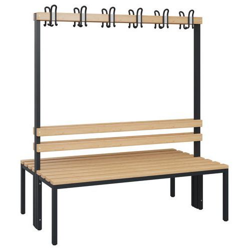 Holzbank - 8 bis 16 Haken - doppelseitig - CP