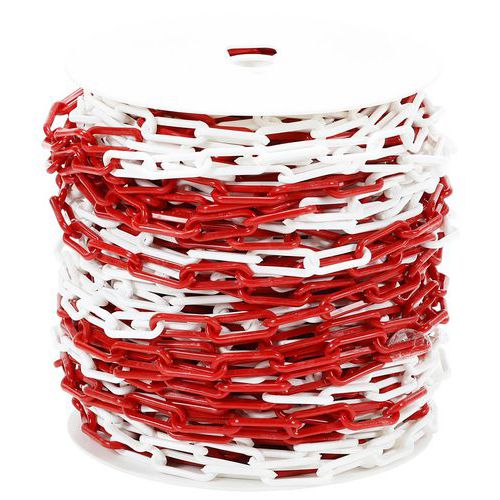 Kunststoffkette auf Spule – rot/weiß