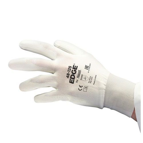 Handschuhe für leichte Arbeiten, Nitrilbeschichtung, Edge® 48-125, Weiß - Ansell