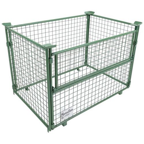 Stapelbare Palettenerhöhung, grün - halbseitig einklappbar - Manutan Expert