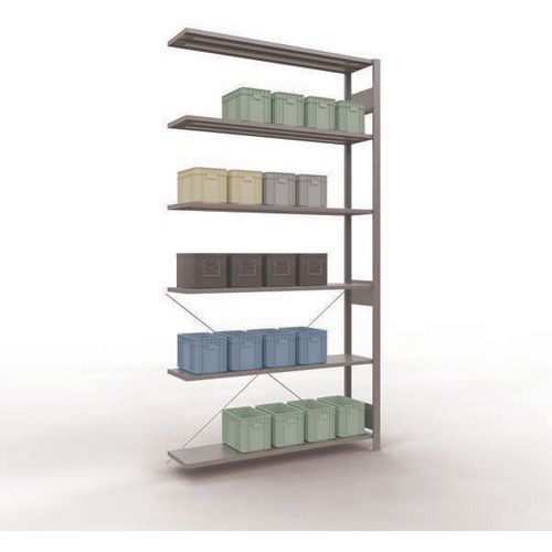 Regal Easy-Fix für leichte Lasten - Einseitig - H 2500 mm - Verzinkt - Schulte