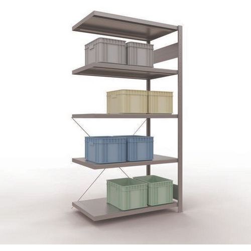 Regal Easy-Fix für leichte Lasten - Einseitig - H 2000 mm - Verzinkt - Schulte