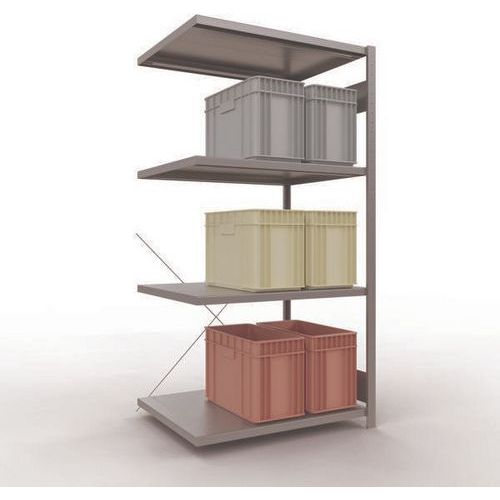 Regal Easy-Fix für leichte Lasten - Einseitig - H 2000 mm - Verzinkt - Schulte