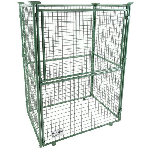 Stapelbare Palettenerhöhung, grün - halbseitig einklappbar - Manutan Expert