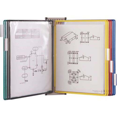 Wandhalter mit Drehgelenk, 10 Hüllen für A4-Format -Tarifold