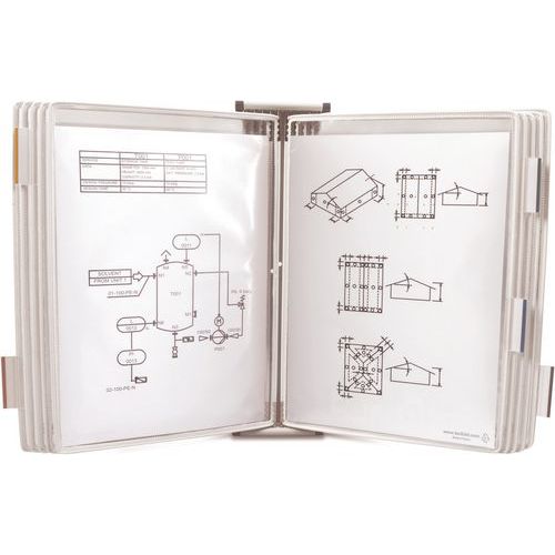 Wandhalter mit Drehgelenk, 10 Hüllen für A4-Format -Tarifold