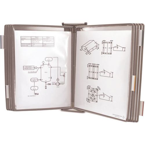 Wandhalter mit Drehgelenk, 10 Hüllen für A4-Format -Tarifold
