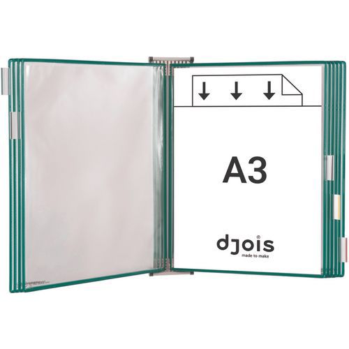 Wandhalter mit Drehgelenk Tarifold - 10 Hüllen für A3-Format