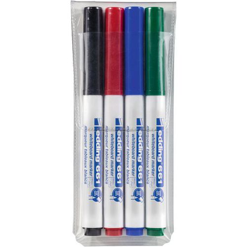 Set mit 4 abwischbaren Whiteboard-Markern - Edding