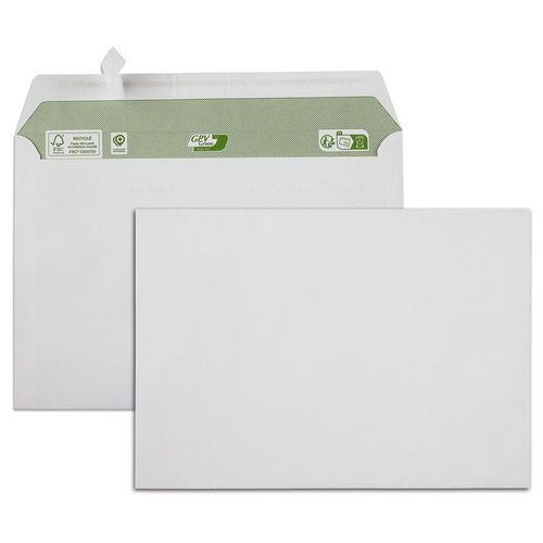 Weißer Umschlag aus recyceltem Papier 80 g mit oder ohne - GPV Green