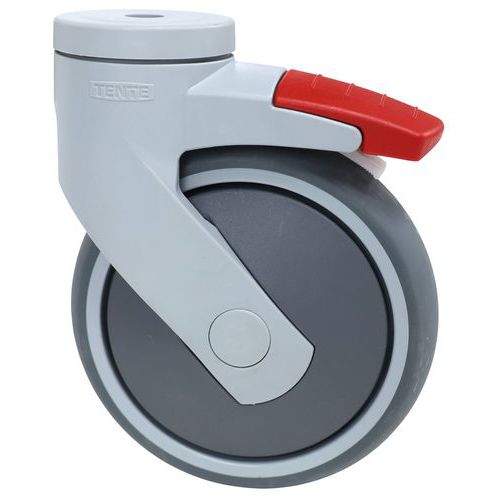 Lenkrolle mit Rückenloch und Feststeller - Tragkraft 200 kg