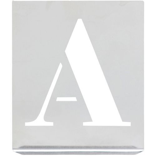 Schriftschablone aus Aluminium - Satz mit 26 Buchstaben