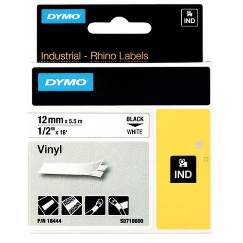 Rolle Etiketten Rhino für die Industrie, Vinyl, selbstklebend - Dymo