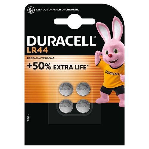 Alkali-Knopfzelle LR44 - 4 Stück - Duracell