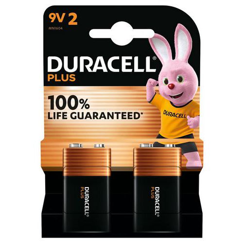 Alkali-Batterie 9 V Plus 100% - 2 Stück - Duracell