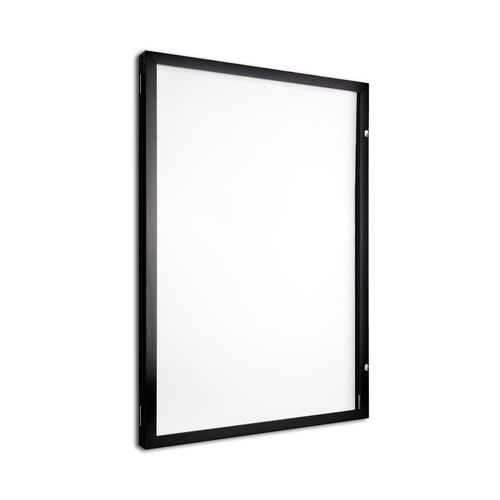 Außenvitrine mit Flügeltür, Aluminiumboden, schwarzer Rahmen - AME
