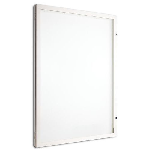 Außenvitrine mit Flügeltür, Aluminiumboden, weißer Rahmen - AME