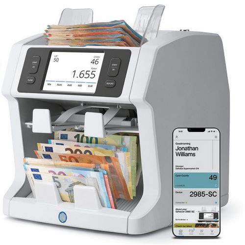 Durchlauf-Banknotenzählmaschine mit Falschgelderkennung - Safescan