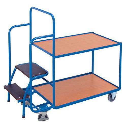 Wagen mit Holzplatten und Trittleiter - Tragkraft 250 kg
