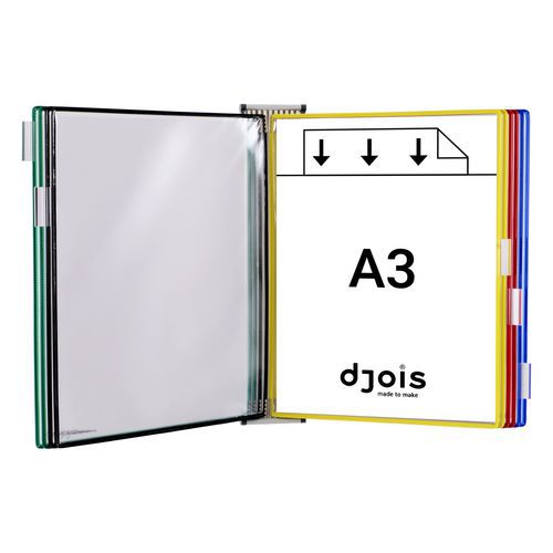 Wandhalter mit Drehgelenk Tarifold - 10 Hüllen für A3-Format