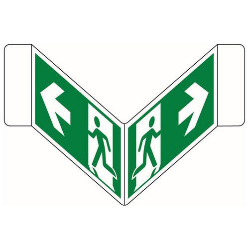 Panneau d'évacuation - Sortie de secours flèches vers l'extérieur Panneau d'évacuation - Sortie de secours flèches vers l'extérieur