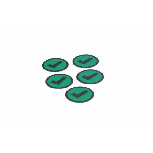 Jeu de 5 aimants verts avec icône de coche - Smit Visual