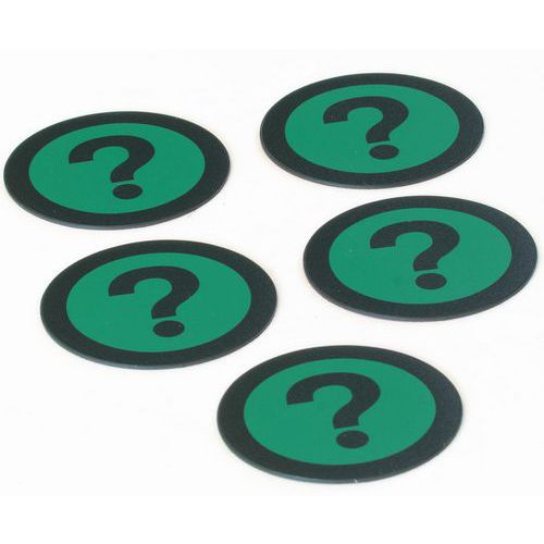 Satz mit 5 grünen Magneten mit Symbol „Fragezeichen“ - Smit Visual