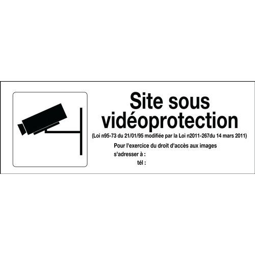 Panneau de signalisation réglementaire - Site sous vidéoprotection- Rigide