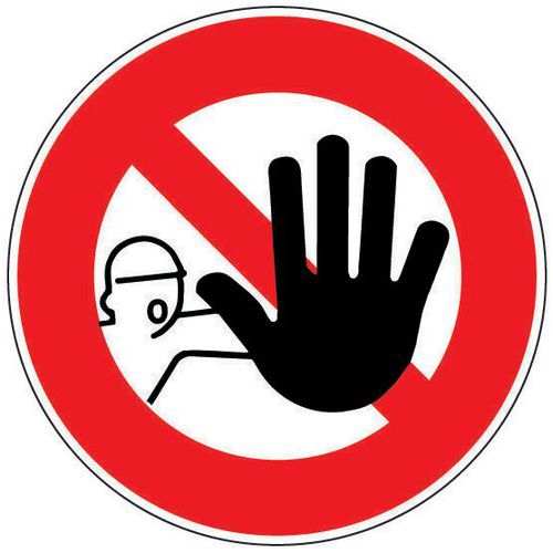 Panneau d'interdiction - Accès interdit aux personnes non-autorisées - Adhésif