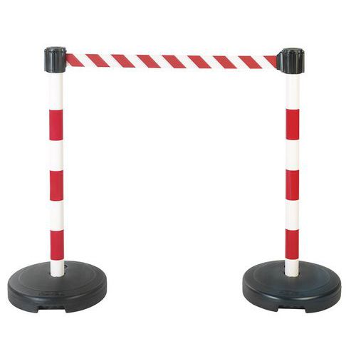 Kit de 2 poteaux à sangle sur socle - À lester - Novap Kit de 2 poteaux à sangle sur socle - À lester - Novap