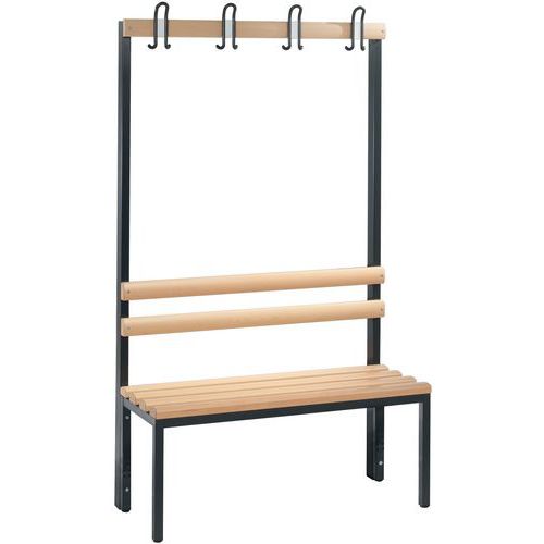 Garderobenbank CP aus Holz - 4 bis 8 Kleiderhaken - einseitig - CP