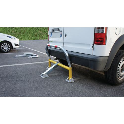 Barrière de parking flexible avec amortisseurs