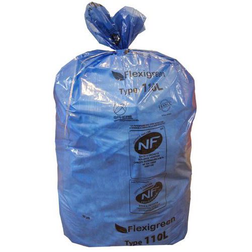 Recycelbarer Müllsack - Papierabfälle - 110 L - Blau