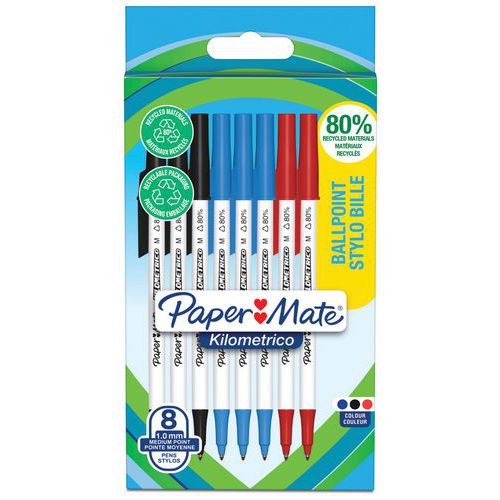 8 Kugelschreiber Kilometrico mit Kappe - Paper Mate® 8 Kugelschreiber Kilometrico mit Kappe - Paper Mate®