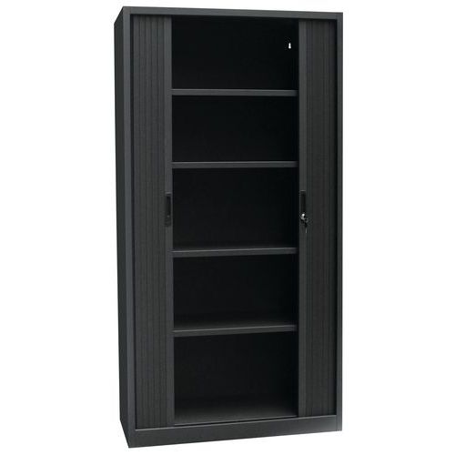 Hoher Rollladenschrank, einfarbig - Manutan Orel, Gesamthöhe: 195 cm, Gesamtbreite: 100 cm