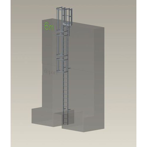 Kit complet échelle à crinoline - Hauteur 6 m - Tubesca