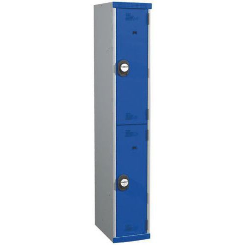 Spind Seamline Optimum® mit 2 Hängefächern - 1 Säule, Breite 300 mm - auf Sockel - Acial