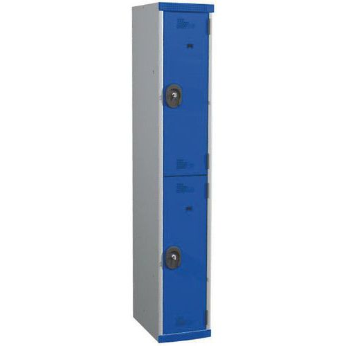 Spind Seamline Optimum® mit 2 Hängefächern - 1 Säule, Breite 300 mm - auf Sockel - Acial