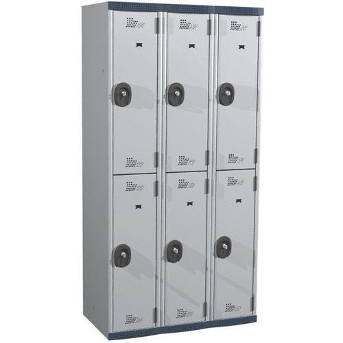 Vestiaire 6 cases Seamline Optimum® - 3 colonnes - Sur socle - Acial