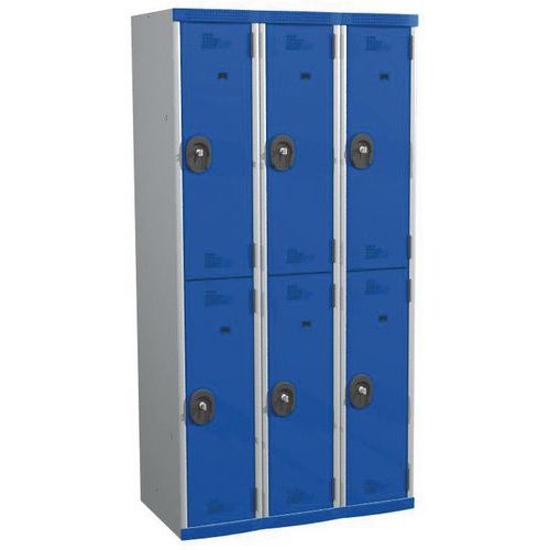 Vestiaire 6 cases penderie Seamline Optimum® - 3 colonnes largeur 300 mm - Sur socle - Acial Vestiaire 6 cases penderie Seamline Optimum® - 3 colonnes largeur 300 mm - Sur socle - Acial