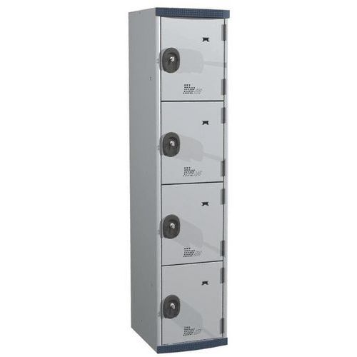 Vestiaire 4 cases Seamline Optimum® - 1 colonne largeur 400 mm - Sur socle - Acial Vestiaire 4 cases Seamline Optimum® - 1 colonne largeur 400 mm - Sur socle - Acial
