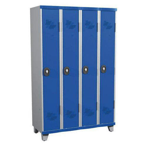 Vestiaire 4 colonnes Seamline Optimum® Largeur 300 mm sur pieds- Acial